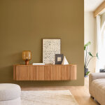 Meuble tv en teck massif 170 cm suspendu