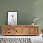 Meuble tv en teck recycl massif 180 cm