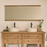 Miroir en teck massif recycl� 140x60 cm