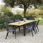 Salon de jardin en aluminium et teck 6 / 10 places