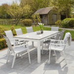 Salon de jardin en aluminium et textil�ne 8 places