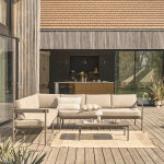Salon de jardin bas en aluminium modulable
