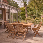 Salon de jardin en teck huil� extensible 6 / 8 places