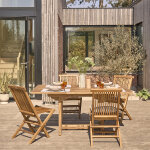 Salon de jardin en teck huil massif extensible 4 / 8 places
