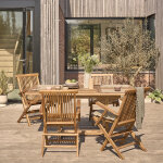 Salon de jardin en teck huilé massif extensible 4 / 8 places Salon de jardin en teck huilé massif extensible 4 / 8 places