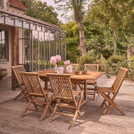 Salon de jardin en teck huil massif extensible 6 / 8 places