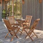 Salon de jardin en teck huil massif pliant 4 places