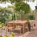 Salon de jardin en teck massif carr� 8 personnes