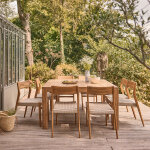 Salon de jardin en teck massif et cordage 8 places