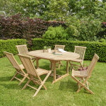 Salon de jardin en teck massif extensible 6 / 8 places