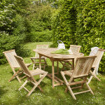 Salon de jardin en teck massif extensible 6 places