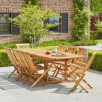 Salon de jardin en teck massif extensible 8 / 10 places