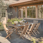 Salon de jardin en teck massif extensible 8 / 10 places