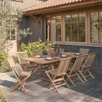 Salon de jardin en teck massif extensible 8 / 10 places Salon de jardin en teck massif extensible 8 / 10 places