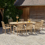 Salon de jardin en teck massif extensible 8 / 10 places