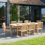 Salon de jardin en teck massif extensible 8 / 10 places