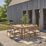 Salon de jardin en teck massif grge