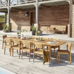Salon de jardin en teck recyclé extensible 10 / 12 places Salon de jardin en teck recyclé extensible 10 / 12 places