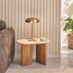 Table d'appoint en teck massif et marbre organique