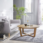 Table basse en bois massif ronde 100 cm