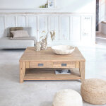 Table basse en bois de teck recycl� 120 cm