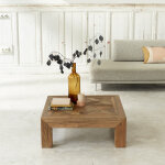 Table basse en bois de teck recycl� 80 cm