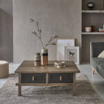 Table basse en pin massif recycl