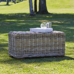 Table basse rectangulaire en kubu naturel Table basse rectangulaire en kubu naturel