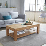 Table basse en teck massif double plateau 120 cm Table basse en teck massif double plateau 120 cm