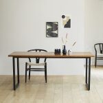 Table en bois de teck et m�tal 8 pers.