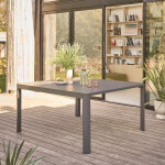 Table carr�e extensible en aluminium 4 / 8 pers.