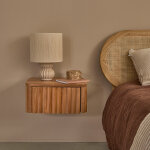 Table de chevet en teck massif suspendue 45 cm