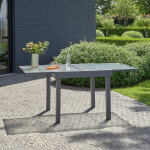 Table de jardin en aluminium extensible gris 4 / 8 places