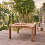 Table de jardin en teck massif carre 8 places