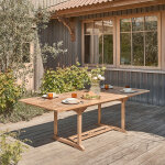 Table de jardin en teck massif extensible 8 / 10 places