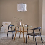 Table en teck massif et verre 4 pers.