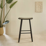 Tabouret de bar en teck massif