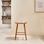 Tabouret de bar en teck massif