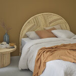 T�te de lit en canne de rotin 160 cm