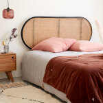 T�te de lit en rotin et cannage 160 cm