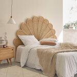 T�te de lit en rotin et cannage 180 cm