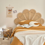 T�te de lit en rotin et cannage
