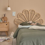 T�te de lit en rotin naturel
