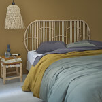 T�te de lit en rotin naturel 160 cm