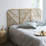 T�te de lit en rotin naturel 160 cm