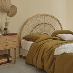T�te de lit en rotin naturel 160 cm