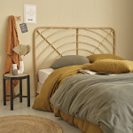 T�te de lit en rotin naturel 160 cm