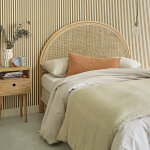 T�te de lit en rotin naturel