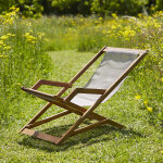 Transat en bois de acacia et textil�ne