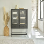 Vaisselier en mtal et verre ondul